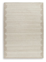 Close-up detail of the Emorymore rug's stepped border pattern