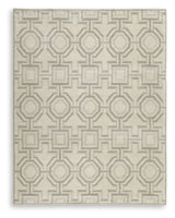 Detailed view of Maconville rug pile and geometric pattern