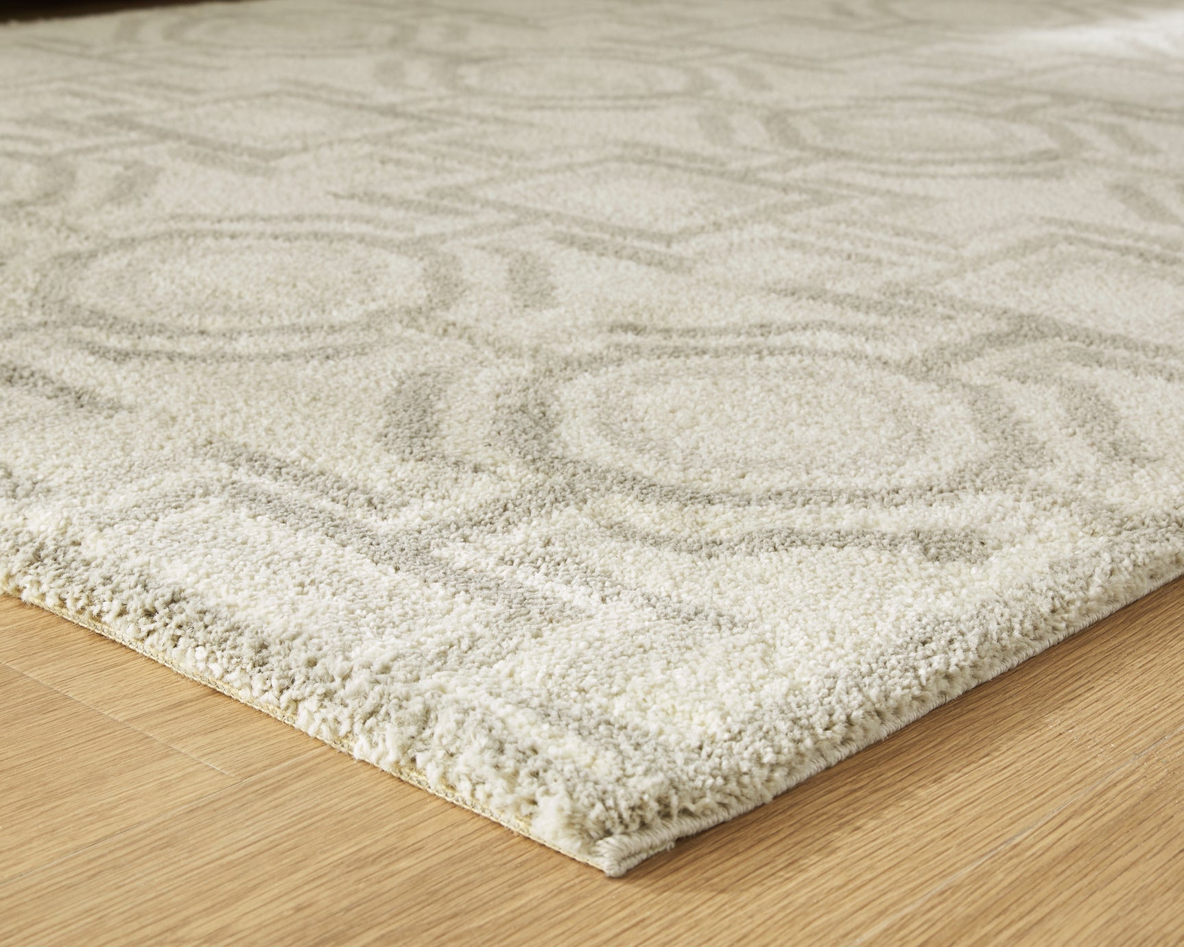 Rolled Maconville rug showing texture