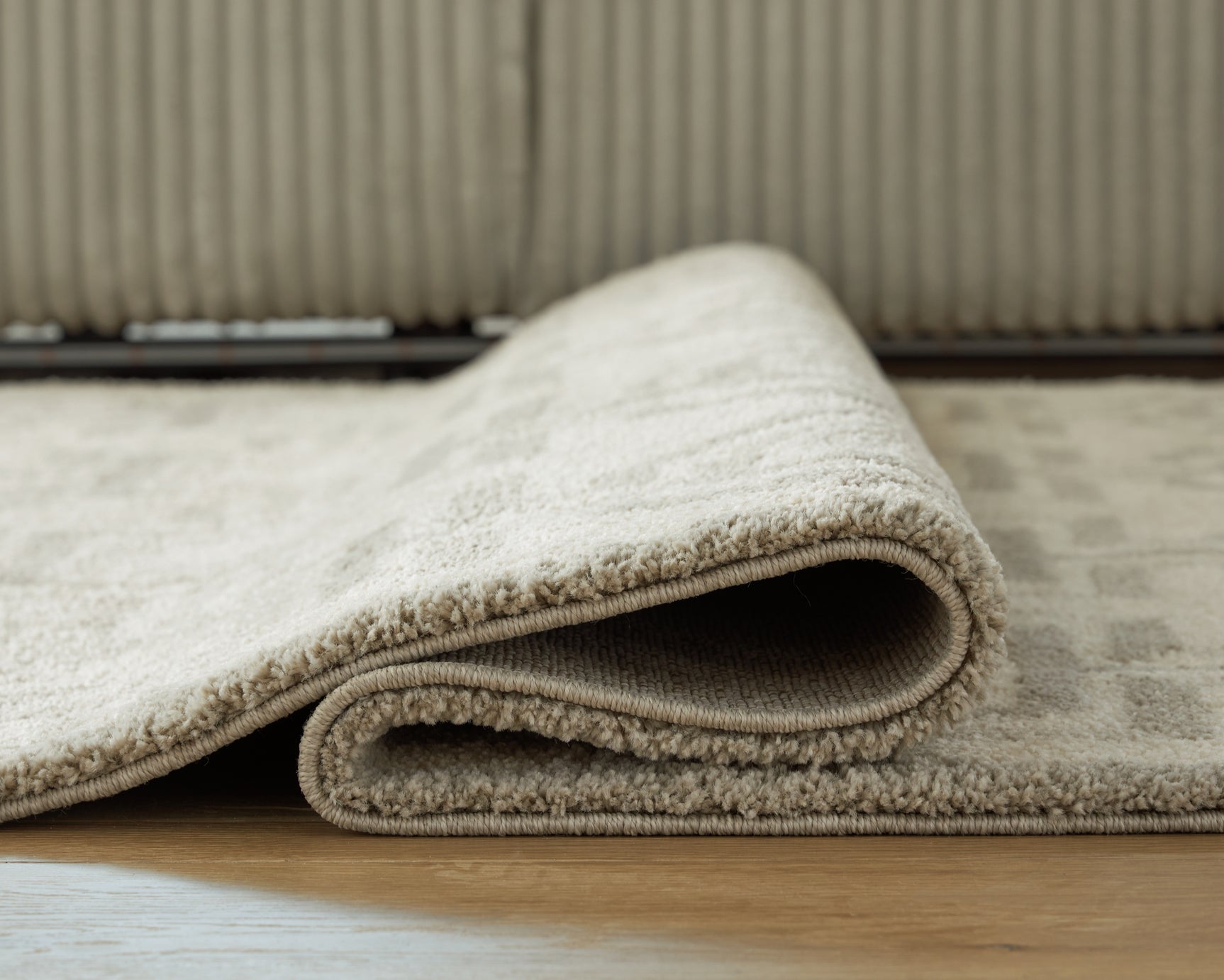Close-up of Maconville rug edge and pattern