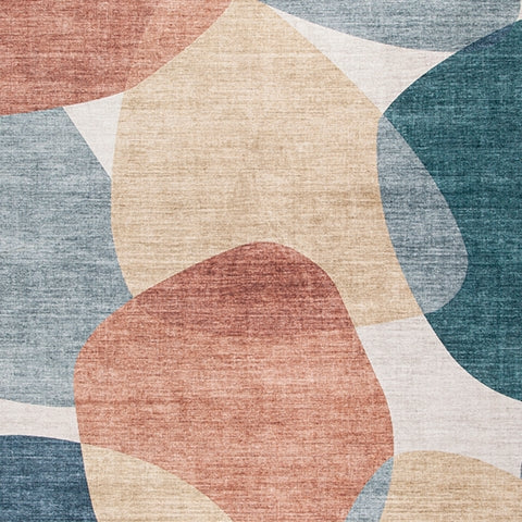Chanleigh Multi Washable 7'6" x 9'6" Abstract Area Rug top view