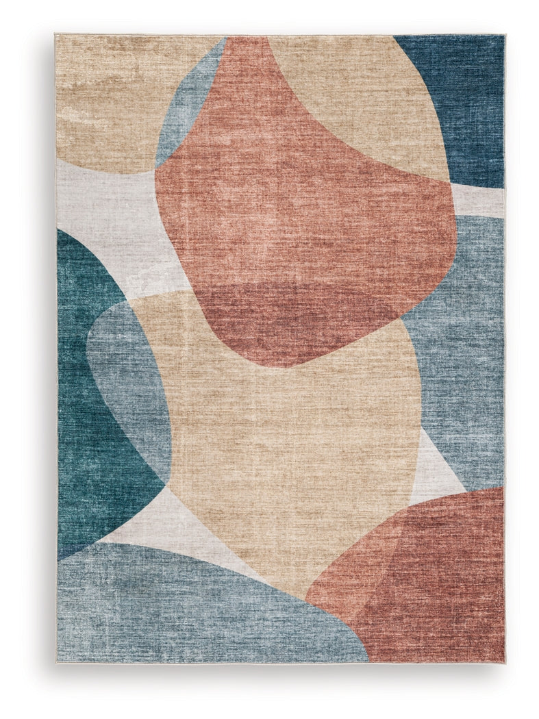 Close-up of Chanleigh area rug texture and abstract pattern
