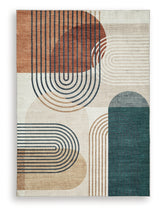 Close-up of Farrendale rug geometric arch pattern