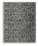 Elderland area rug close-up of geometric pattern and texture