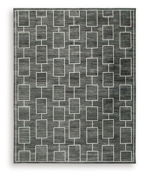 Elderland area rug close-up of geometric pattern and texture
