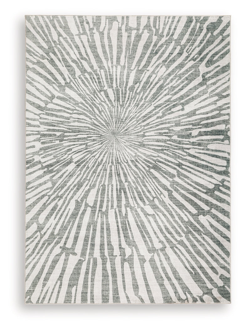 Verland Gray/White Washable 5' x 7' Area Rug