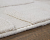 Detail of TPR/canvas backing on Malvinsboro Sandstone rug