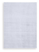 Close-up of Worthley rug striped textured pile