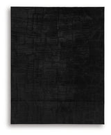 Close-up of Gibbswell Black rug texture