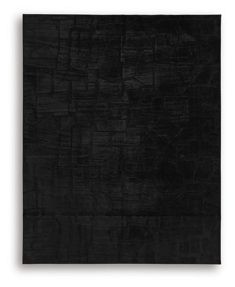 Close-up of Gibbswell Black rug texture