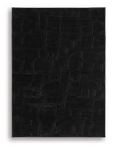 Close-up of Gibbswell black faux fur textured pile