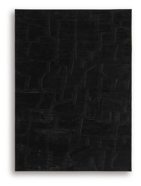 Close-up of Gibbswell black faux fur textured pile