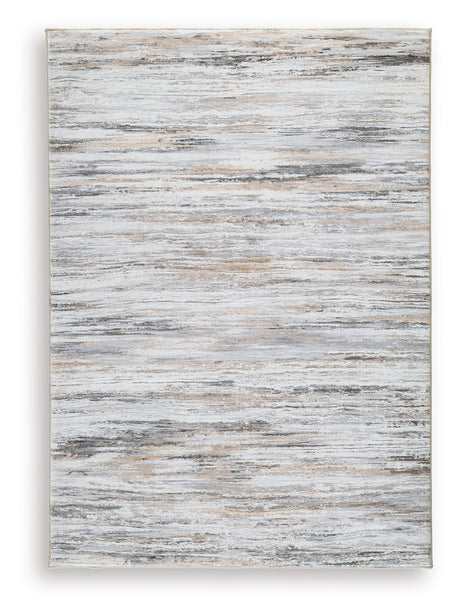 Nace gray brown white area rug close detail of pile
