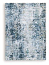 Close-up of Arlenmont rug texture and abstract pattern detail