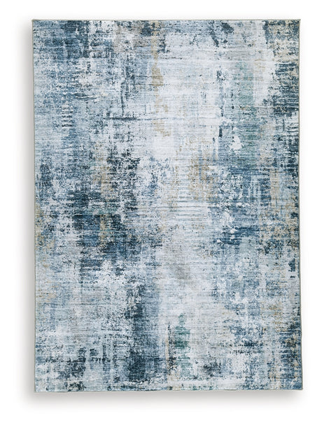 Close-up of Arlenmont rug texture and abstract pattern detail