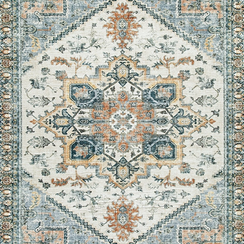 Wallney rug color swatch detail showing multi-color palette