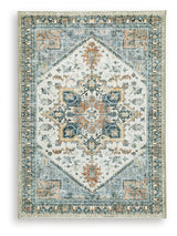 Close-up of Wallney rug medallion pattern and texture