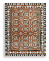 Close-up of Qaabiz rug woven high-low pile texture