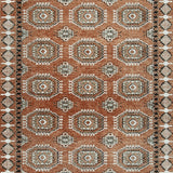 Fabric swatch showing colors and texture of Qaabiz rug