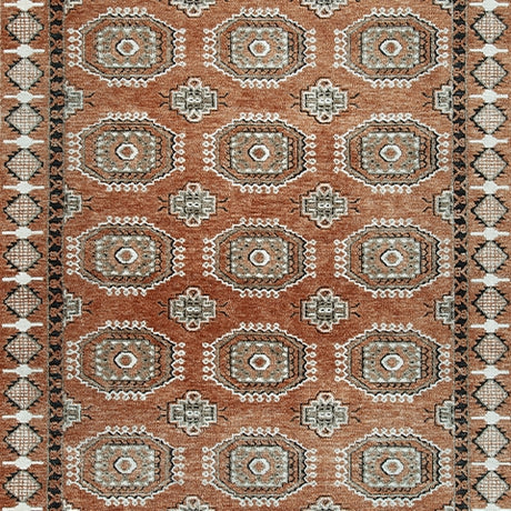 Fabric swatch showing colors and texture of Qaabiz rug