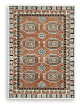 Close-up of Qaabiz area rug fabric and high-low pile texture