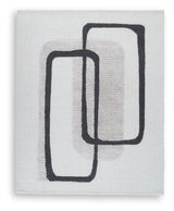 Close-up detail of Davismour rug texture and abstract pattern