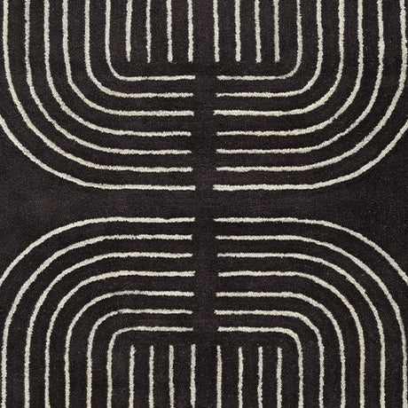 Color swatch of Eldonmore black and ivory rug