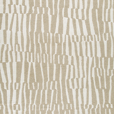 Sample swatch of Corrbell beige and white area rug materials