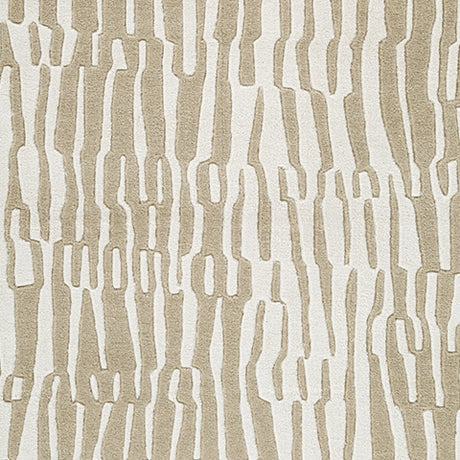 Corrbell area rug pattern with beige and white abstract design