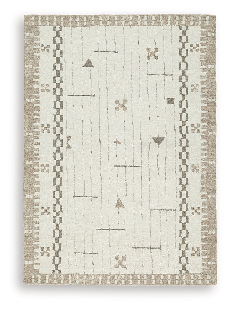 Dot wool area rug detailed weave close-up