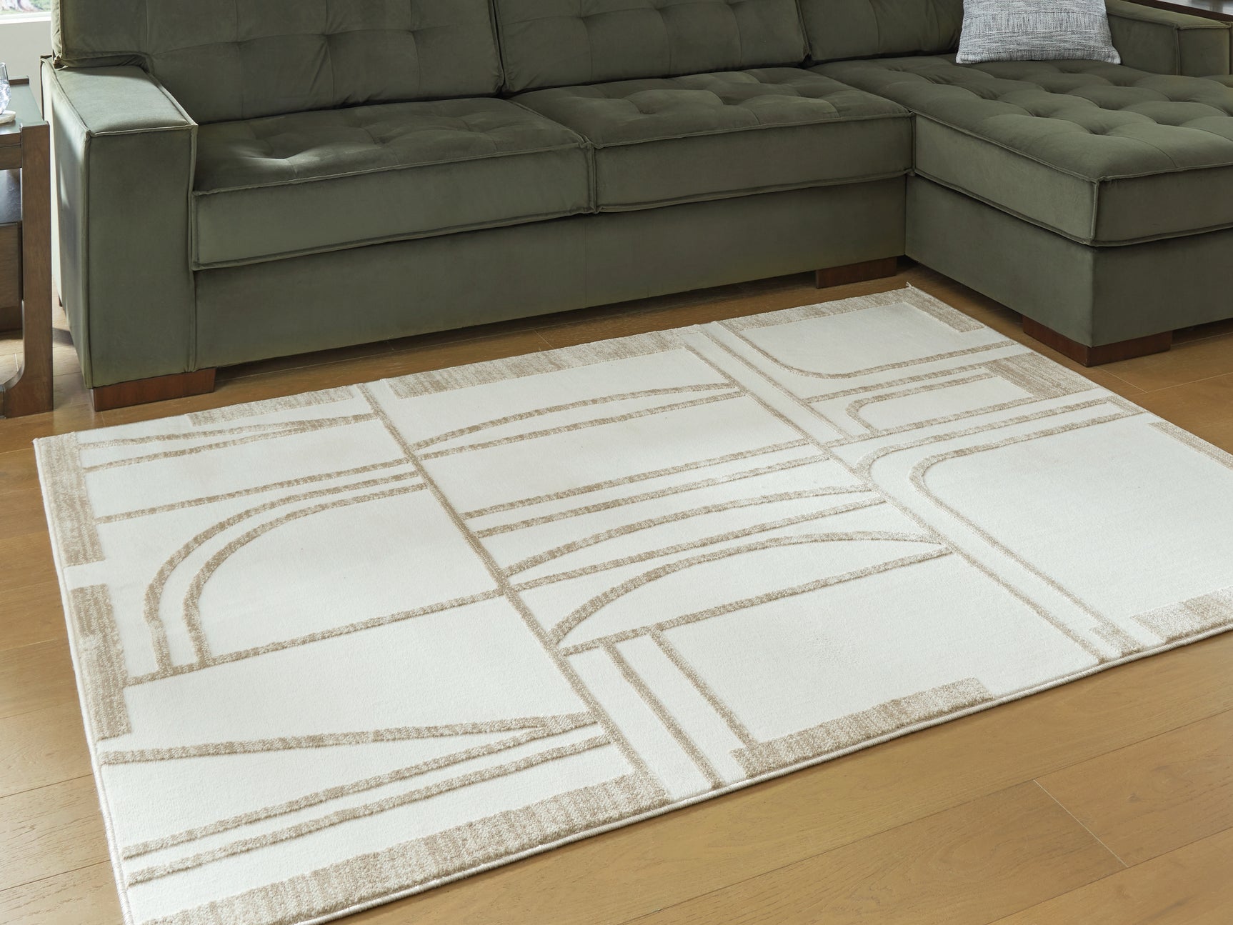 Farongrove Ivory/Beige 5'3" x 7' Area Rug