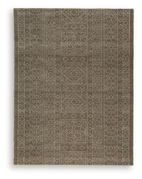Merrittman area rug geometric medallion pattern detail