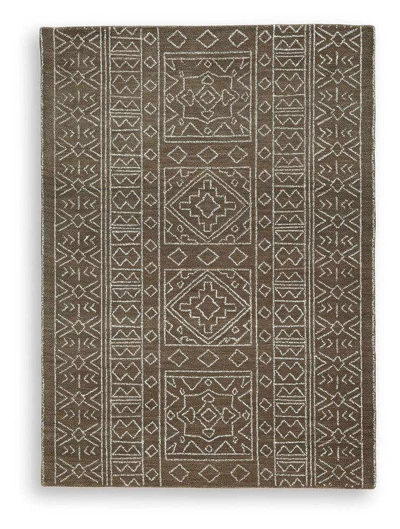 Close-up detail of Merrittman wool rug pattern