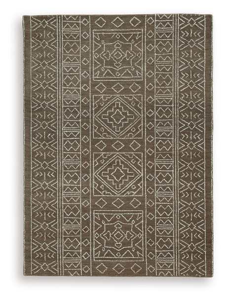 Close-up detail of Merrittman wool rug pattern