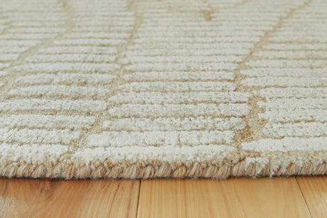Detail of Jaseena hand-tufted high-low pile wool and bamboo blend