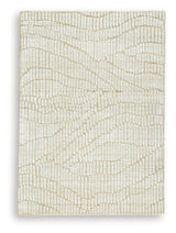 Jaseena beige/tan rug corner close-up showing wool and bamboo texture