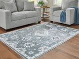 Avanworths Blue/Gray/Ivory Washable 7'10" x 10' Area Rug