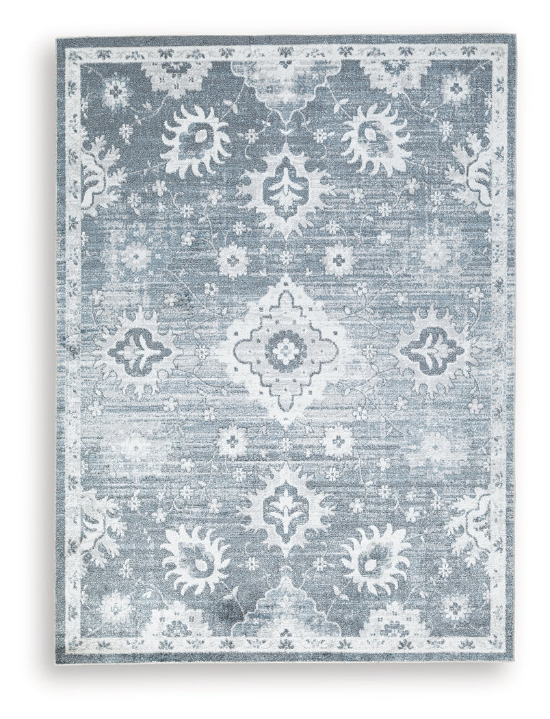 Avanworths Blue/Gray/Ivory Washable 7'10" x 10' Area Rug