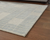 Close-up of wool/polyester blend texture on Dylanton rug