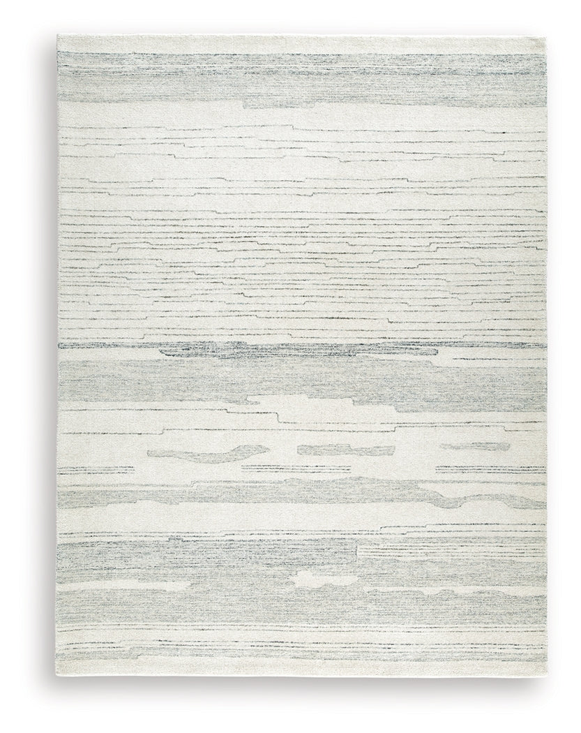 Genemost area rug close-up detail of abstract stripe design