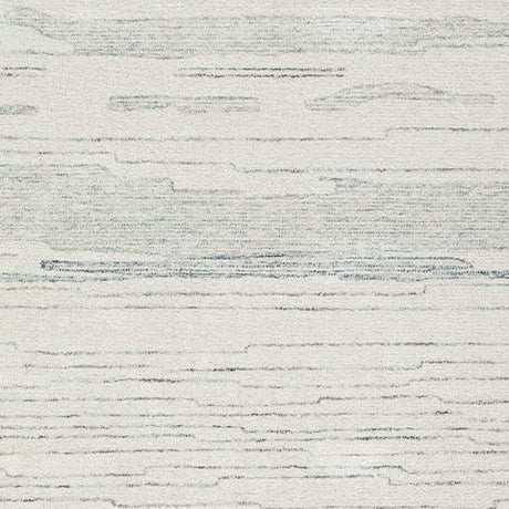 Genemost rug color swatch showing ivory and blue fibers