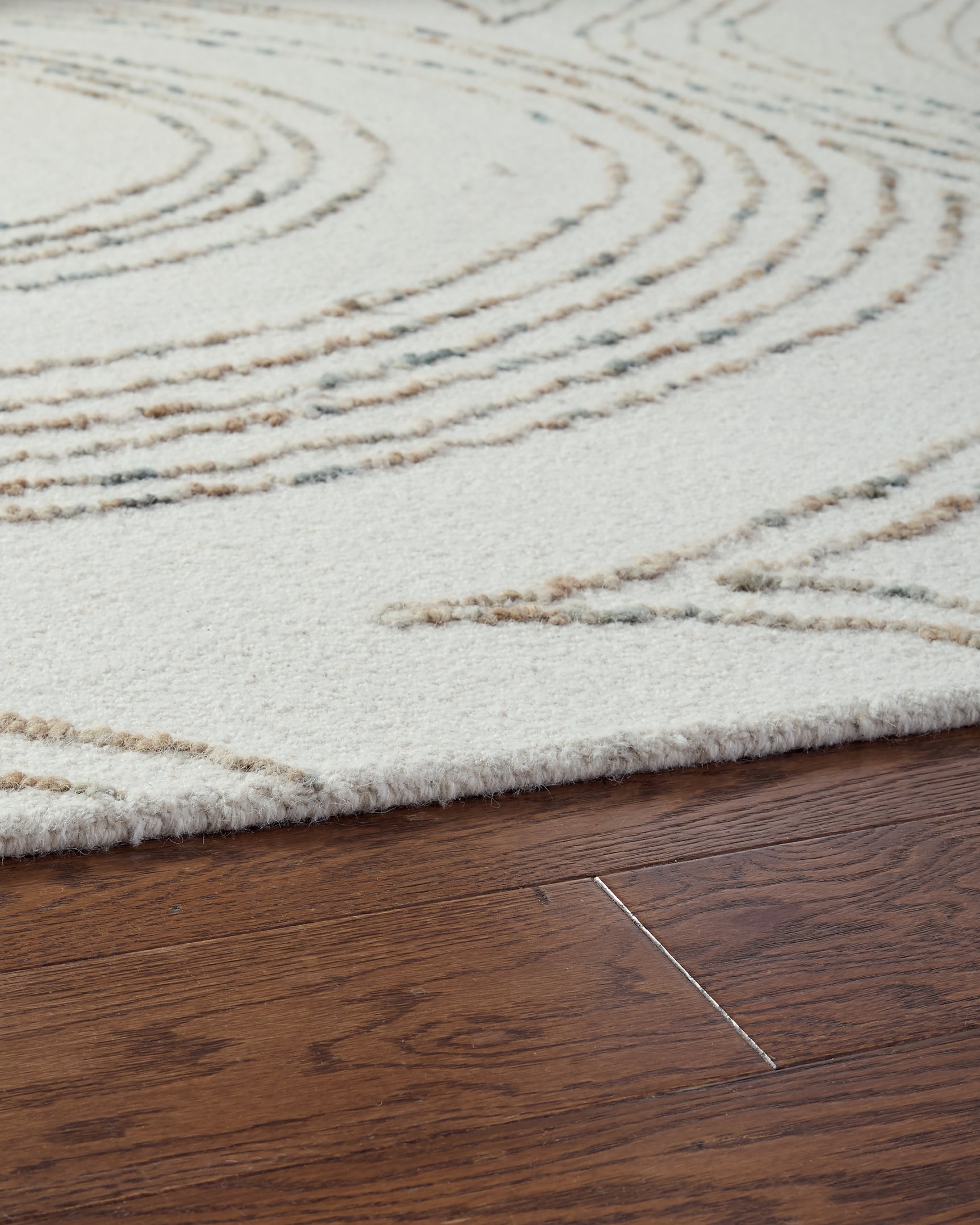 Detail of rug edge and cotton backing