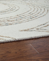 Detail of high-low pile on Deenbury wool area rug