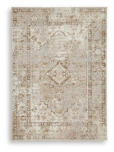 Close-up detail of Livdon rug's traditional medallion pattern