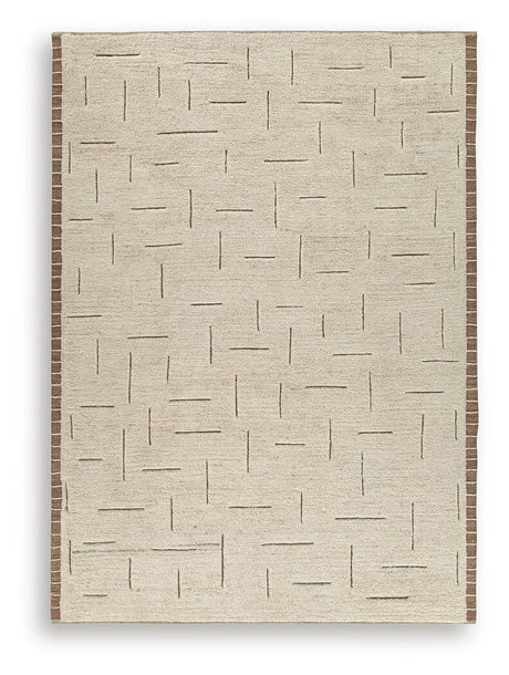 Close-up of Clayman beige and brown rug texture