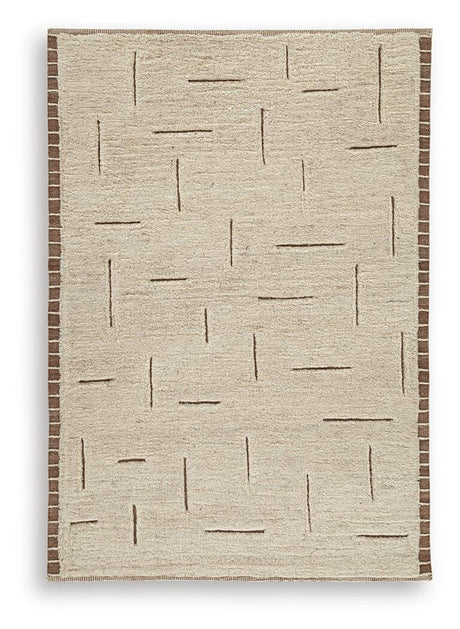 Close-up detail of Clayman wool rug texture