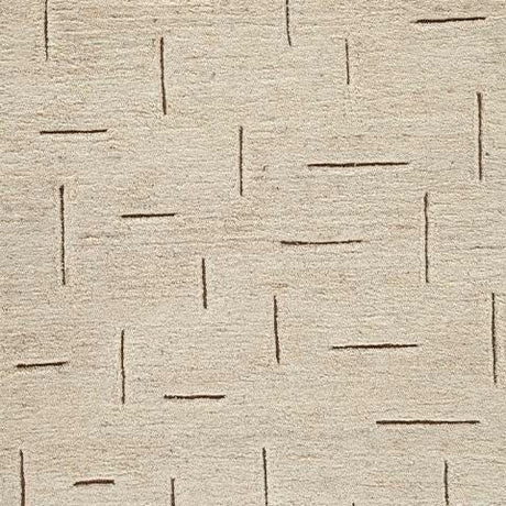 Clayman beige and brown medium wool rug top view