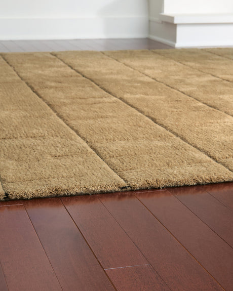Luzmont Golden Brown Medium Rug hand-tufted texture detail