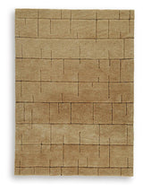 Luzmont Golden Brown Medium Rug close-up geometric pattern