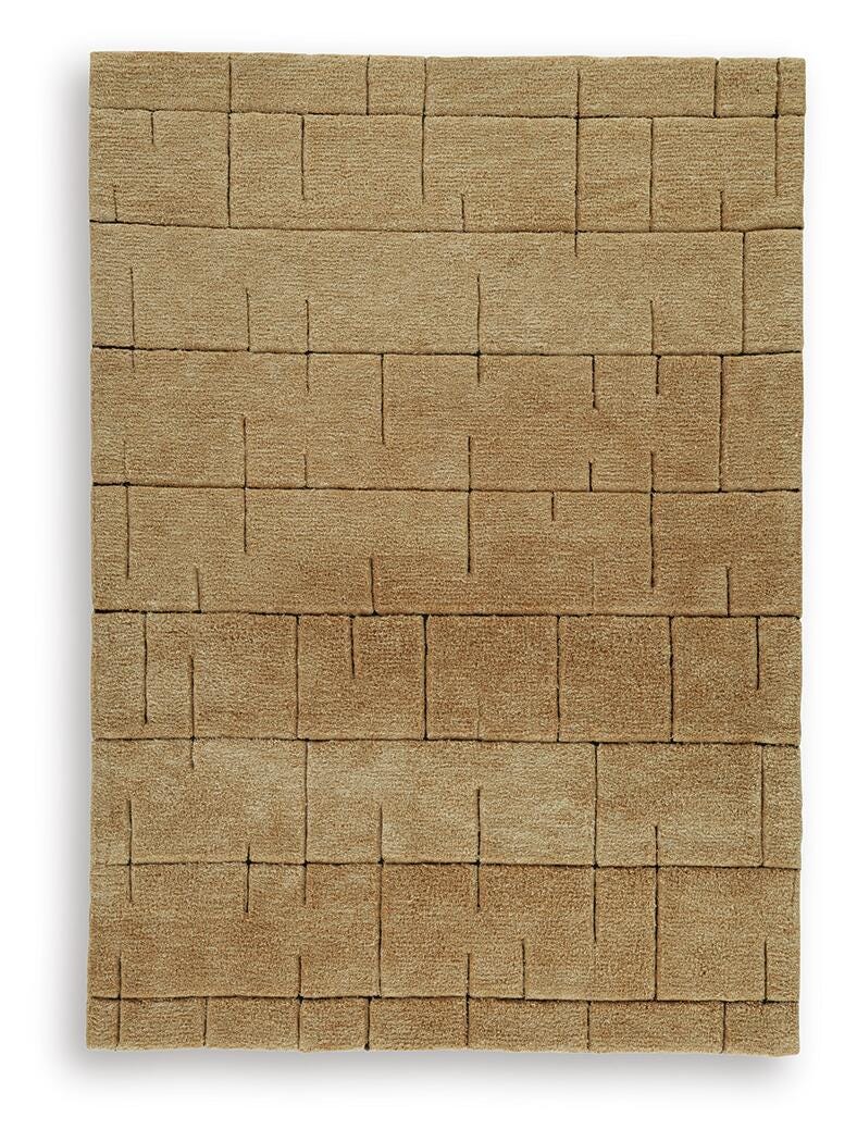 Luzmont Golden Brown Medium Rug close-up geometric pattern